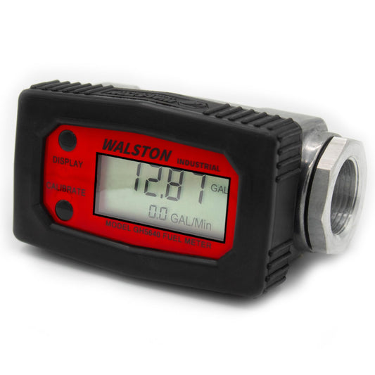GH-5640 Digital Fuel Meter 3/4 Inch, Heavy Duty Fuel Meter for Diesel, Gasoline, Kerosine, Lubricants, 3/4" NPT