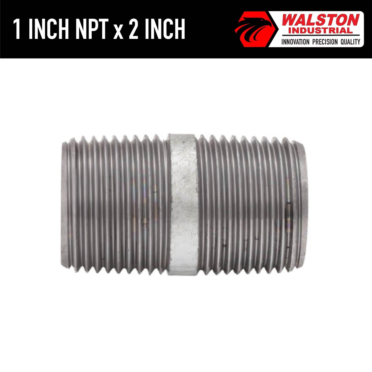 GH4400MM-2 Fitting 1-Inch NPT Male-to-Male Pipe Nipple, 2-Inch Length Galvanized Steel