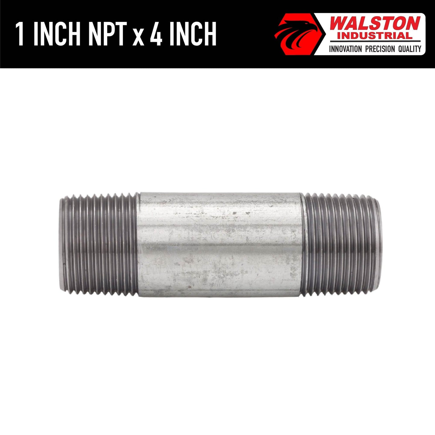 GH4400MM-4 Fitting 1 Inch NPT Male-to-Male Pipe Nipple, 4-Inch Length Galvanized Steel