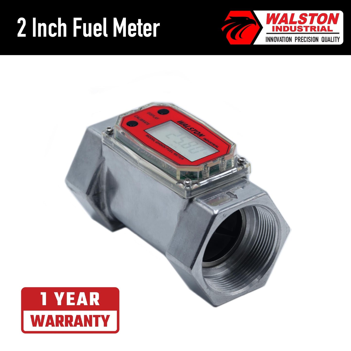 GH-5630 Digital Fuel Meter 2 Inch, Fuel Meter for Diesel, 15-140 GPM, Diesel, Gasoline, Kerosine, Lubricants, 2” NPT