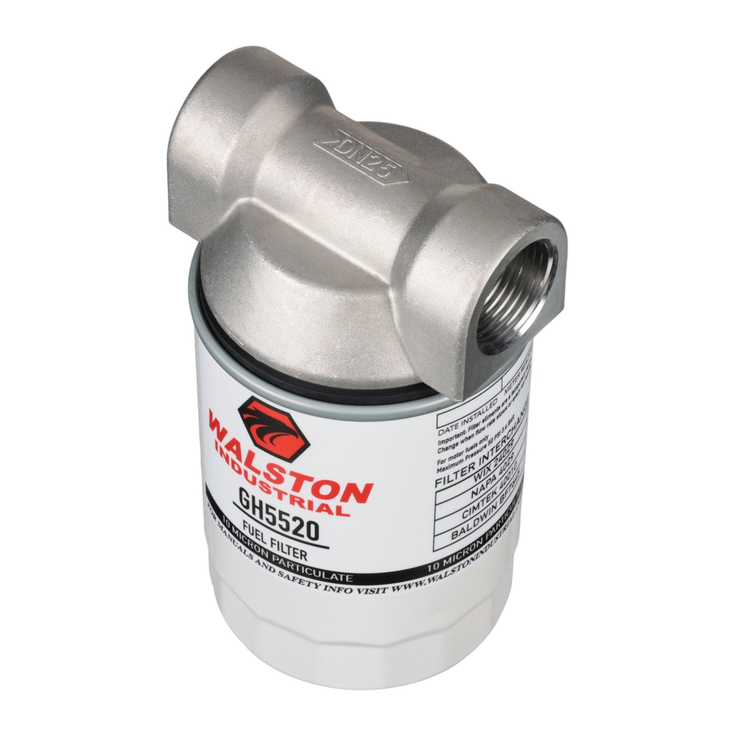 3/4" NPT High Flow Fuel Tank Filter Kit, 20 GPM 10 Micron Spin-On Diesel Transfer Pumps and Storage Tanks GH5520