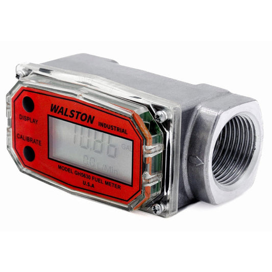 GH-5630 Digital Fuel Meter 1 Inch, Fuel Meter for Diesel, 3-30 GPM, Diesel, Gasoline, Kerosine, Lubricants, 1” NPT