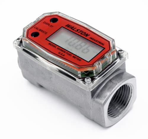 Stainless Steel GH-5630 Digital Fuel Meter 1 Inch, Fuel Meter for Diesel, Gasoline, Kerosine, Lubricants, 1” NPT