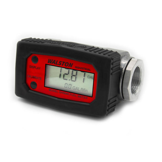 Walston Industrial GH-5640 Digital Fuel Meter 3/4 Inch, Heavy Duty Fuel Meter for Diesel, Gasoline, Kerosine, Lubricants, 3/4" NPT