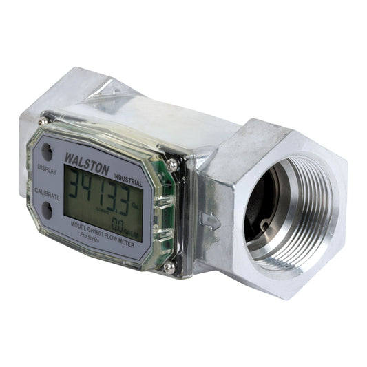 GH1601 Digital Flow Meter, 1.5 Inch NPT Threads, Inline Flowmeter for Fluid Measurement