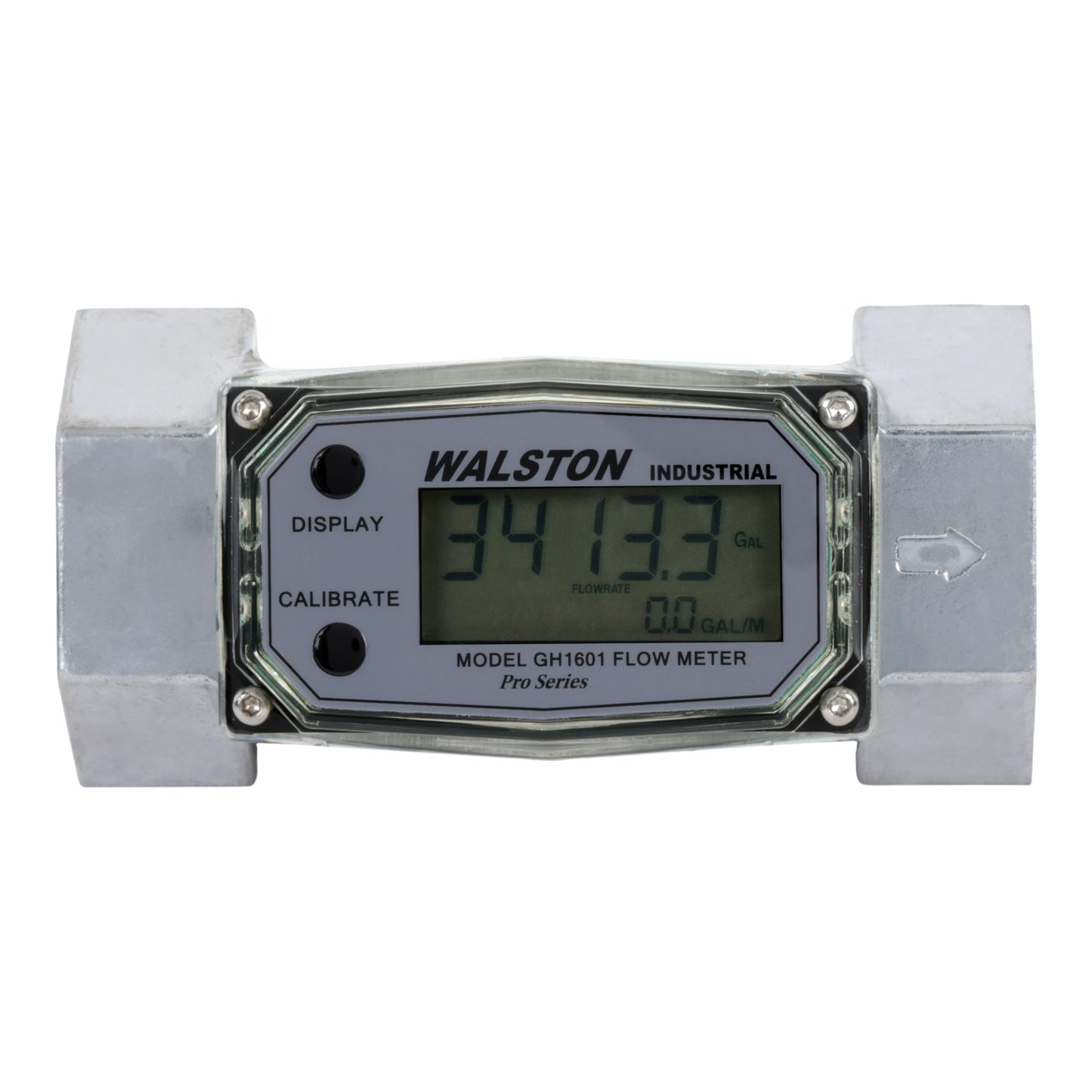 GH1601 Digital Flow Meter, 1.5 Inch NPT Threads, Inline Flowmeter for Fluid Measurement