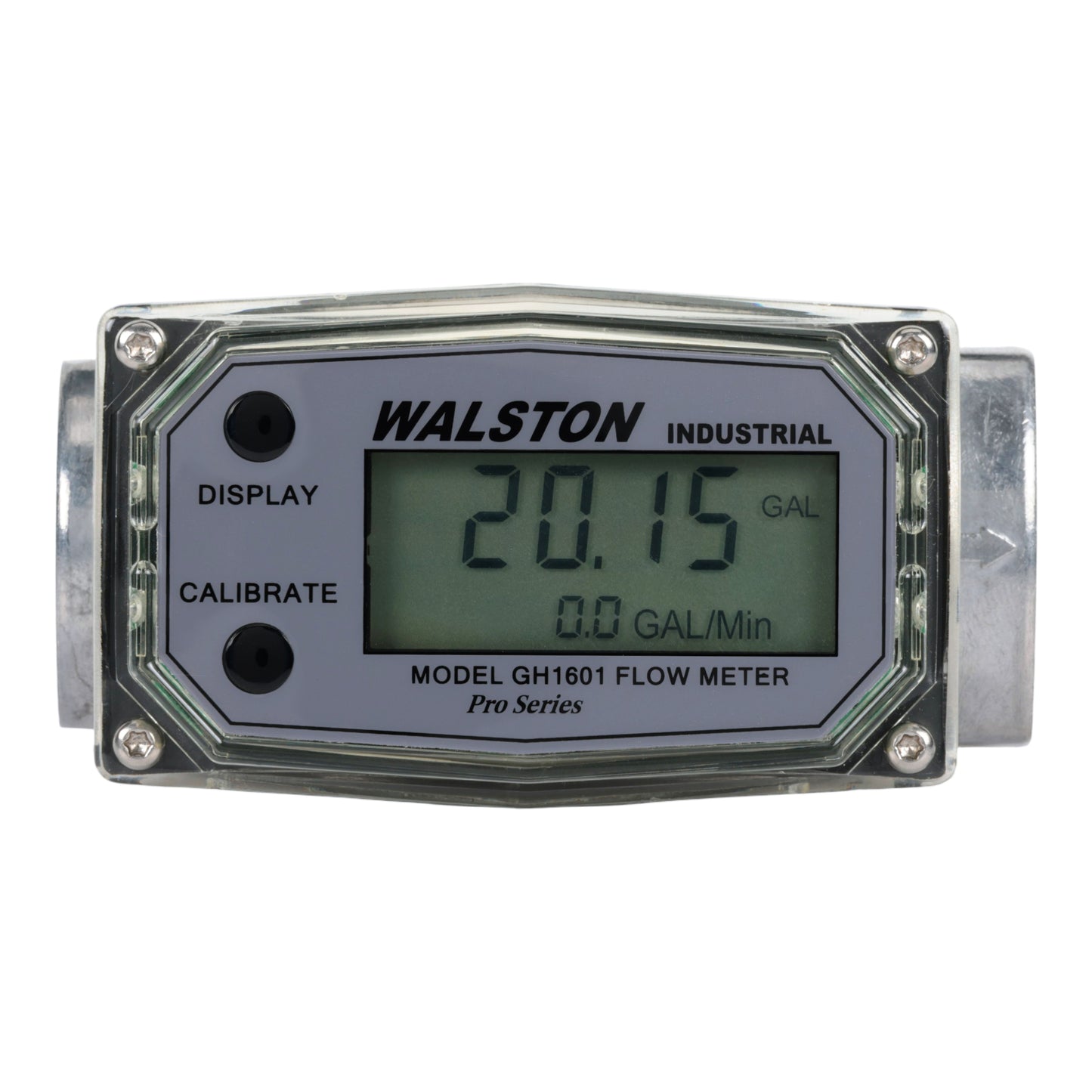 GH1601 Digital Flow Meter, 1 Inch NPT Threads, Inline Flowmeter for Fluid Measurement