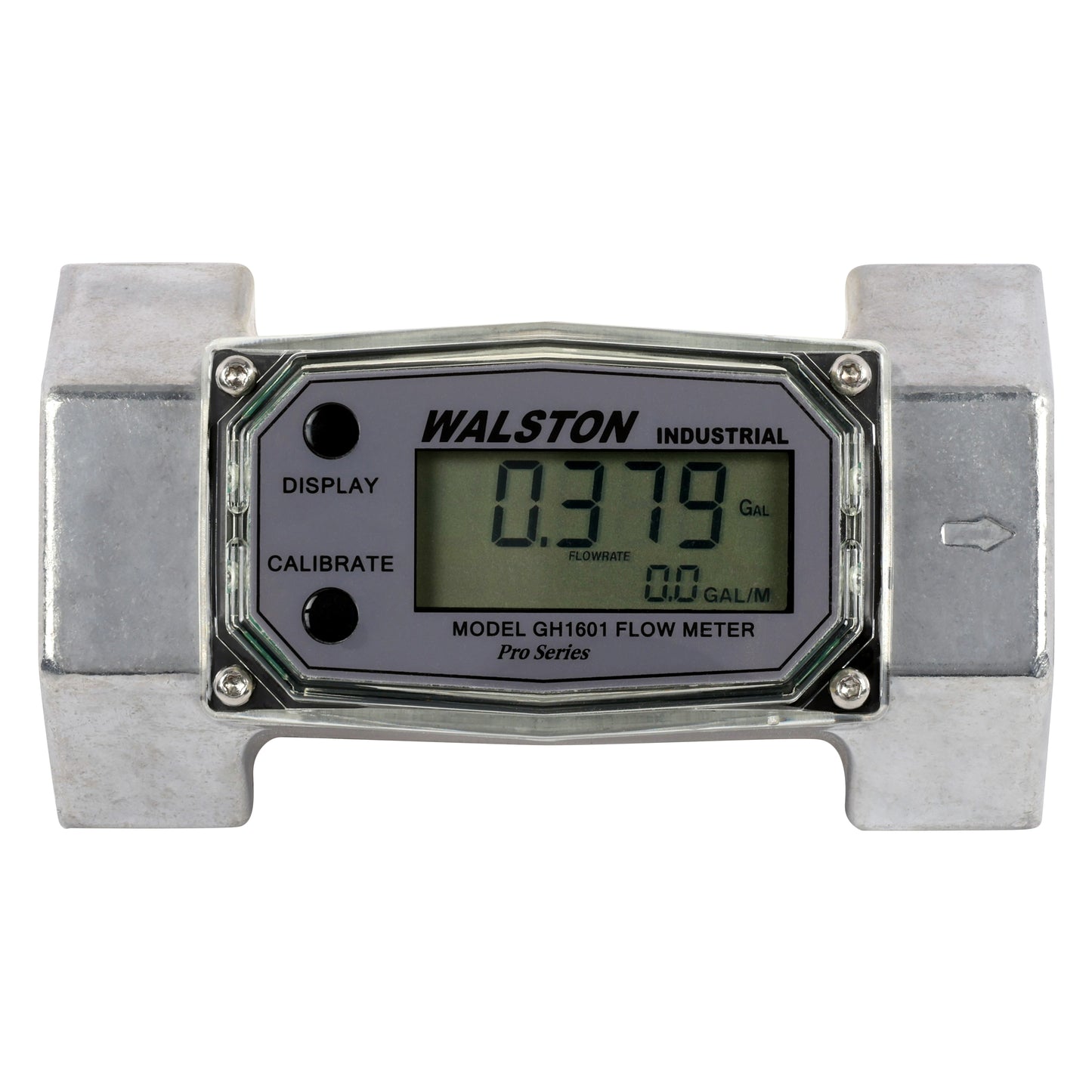 GH1601 Digital Flow Meter, 2 Inch NPT Threads, Inline Flowmeter for Fluid Measurement