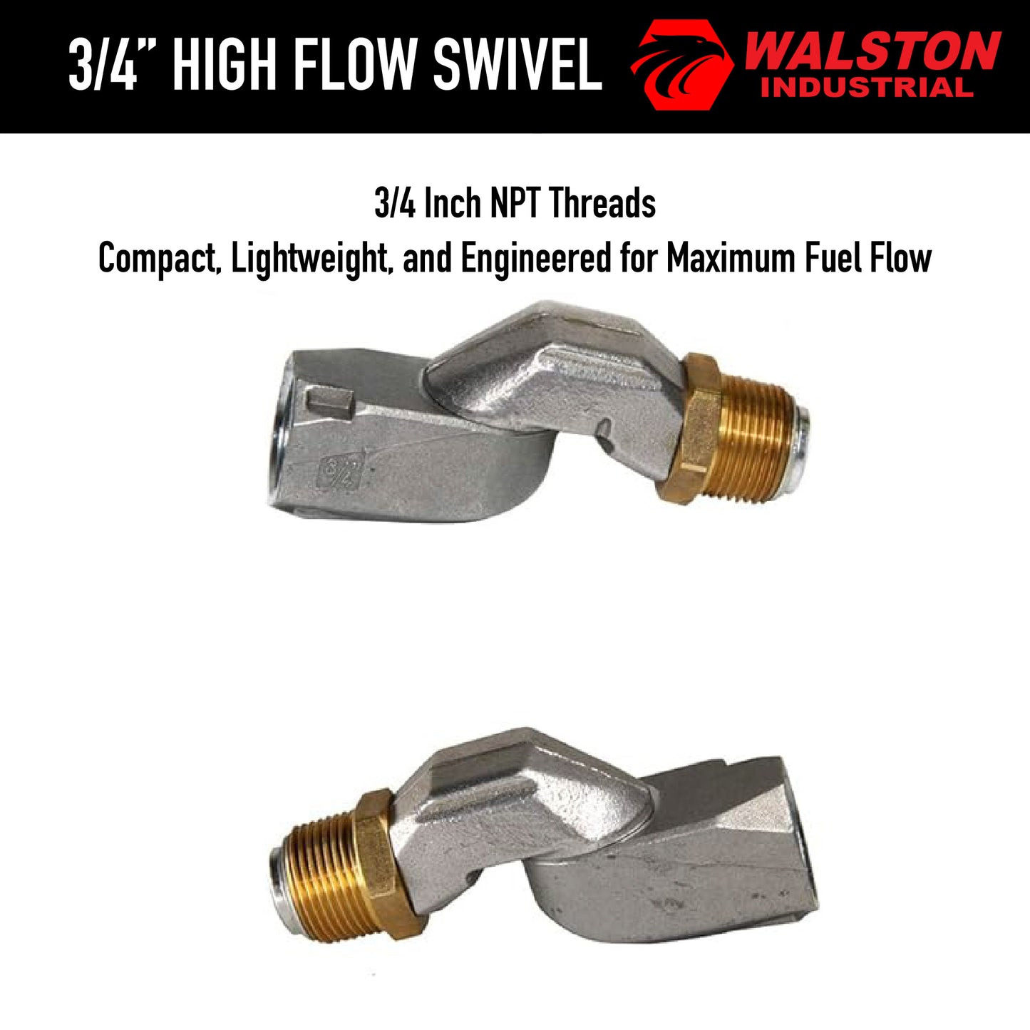 GH5325 Fuel Swivel 3/4 Inch NPT Rotating Swivel Fitting for 3/4 Inch Fuel Hose & Nozzle
