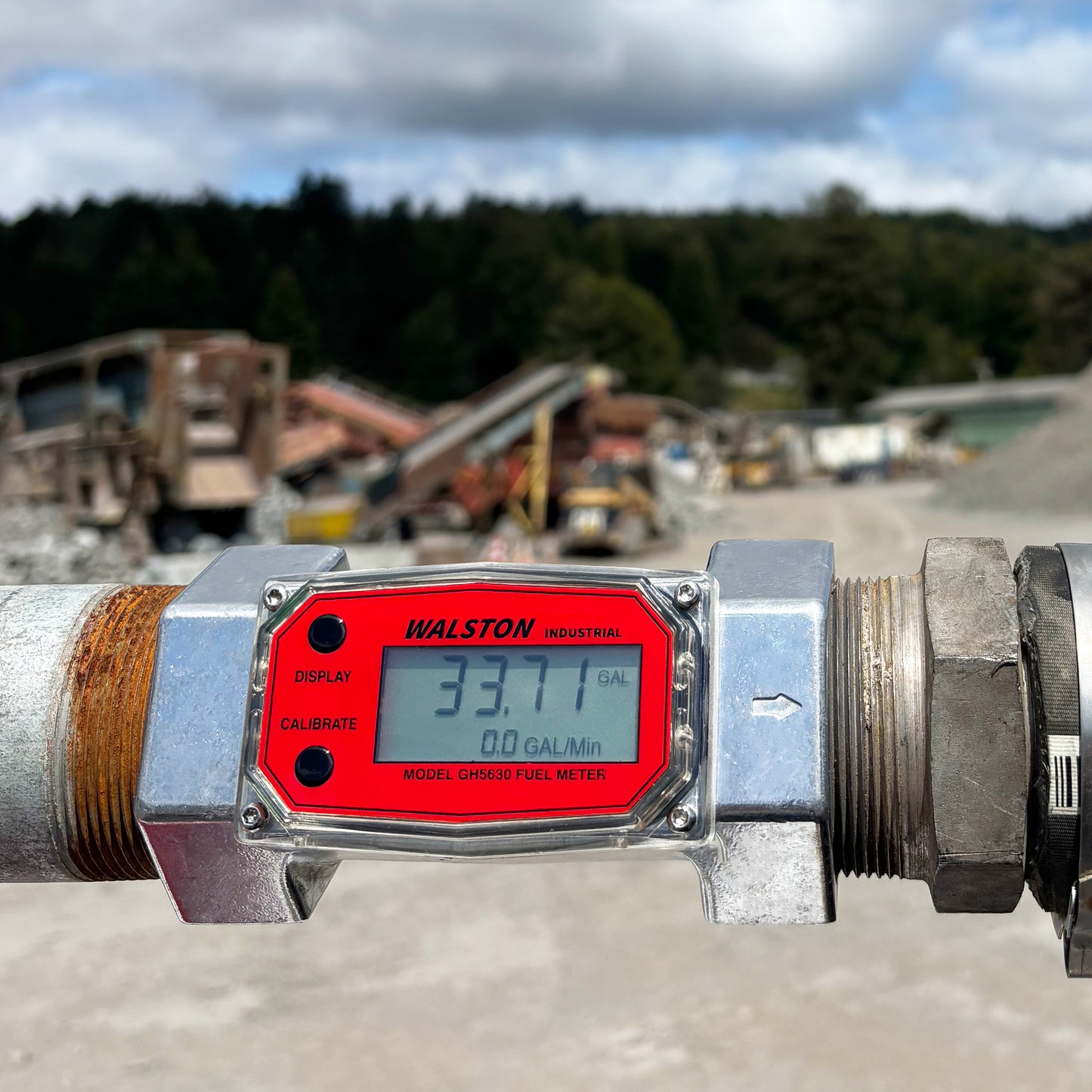 GH-5630 Digital Fuel Meter 1-1/2 Inch, Fuel Meter for Diesel, 10-75 GPM, Diesel, Gasoline, Kerosine, Lubricants, 1.5” NPT