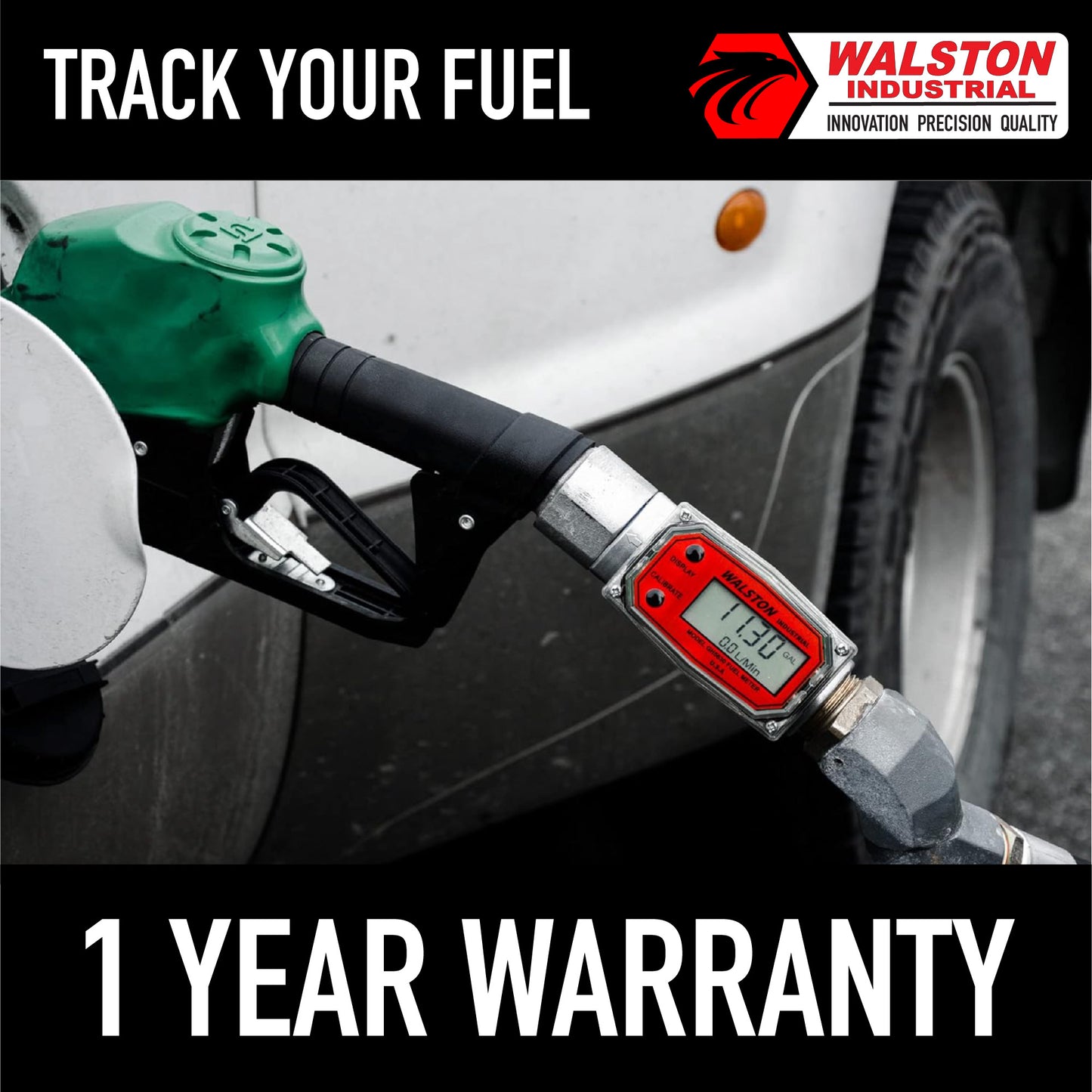 GH-5630 Digital Fuel Meter 3/4 Inch, Diesel Fuel Meter, 3-30 GPM, Diesel, Gasoline, Kerosine, Lubricants, 3/4" NPT