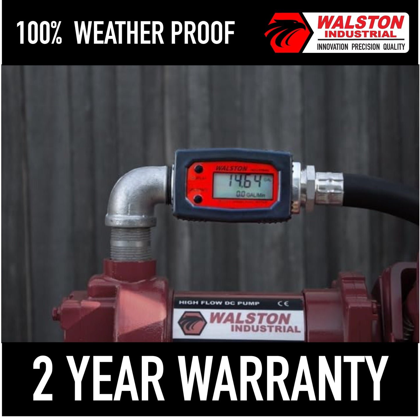 GH-5640 Digital Fuel Meter 3/4 Inch, Heavy Duty Fuel Meter for Diesel, Gasoline, Kerosine, Lubricants, 3/4" NPT