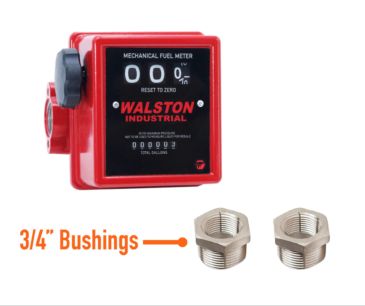 GH-5670 Mechanical Fuel Meter 3/4-Inch NPT Threads Fuel Counter for Diesel, Gasoline, Kerosine