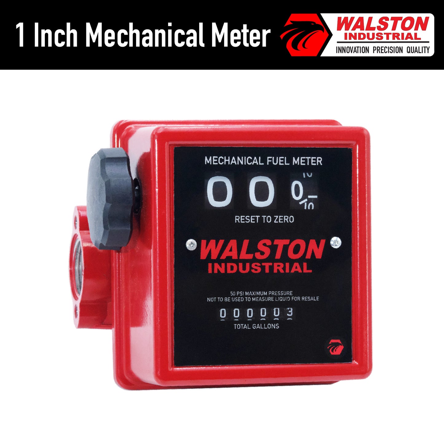 GH-5670 Mechanical Fuel Meter 1-Inch NPT Threads Fuel Counter for Diesel, Gasoline, Kerosine